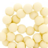 Acrylic beads 6mm Matt Vanilla white